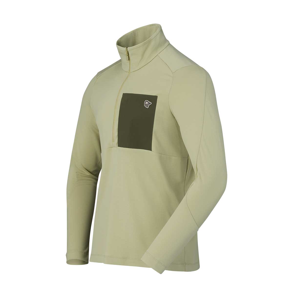 Norrona Femund Warm1 Zip Neck Top Men's in Sage Green